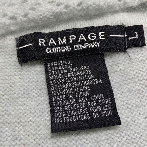 Rampage Women's Angora Blend Knit  Silver Sage Blouse Size L Knit Sleeveless - Picture 7 of 7